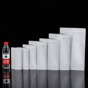 Tùy Chỉnh In Logo Sinh Thái Thân Thiện <span class=keywords><strong>Doypack</strong></span> Zip Khóa Trắng Đứng Lên Cấp Thực Phẩm <span class=keywords><strong>Kraft</strong></span> Bao Bì Zipper Túi Túi Mà Không Có Cửa Sổ - Product Image 2