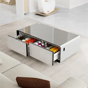 Primst Inteligente Frigorífico com Água Tomada de Carregamento Sem Fio Porta Carregador USB Multifuncional Mini Bar Coffee Table