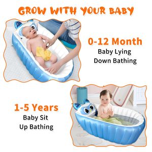 Baignoire gonflable pour bébé, pliable, portable, design de dessin animé, baignoire de douche pour nourrissons de 0 à 5 ans - Product Image 4