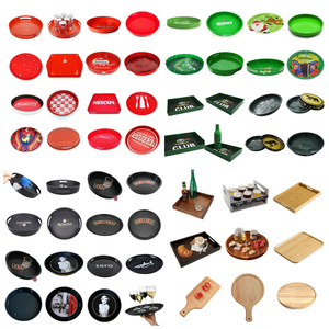 Plateau antidérapant avec logo personnalisé, plateau de service rond en métal et plastique pour la bière russe Abbey's Birra Menabrea Old Forester - Product Image 6