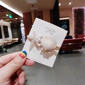 โบว์ติดผมรูปเปลือกหอยปลาดาวสำหรับเด็กผู้หญิงทำจากลมทะเลอุปกรณ์ตกแต่งผมสุดน่ารัก - Product Image 2