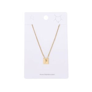 Collier en acier inoxydable avec pendentif lettre F 12x14cm, bijoux tendance - Product Image 1