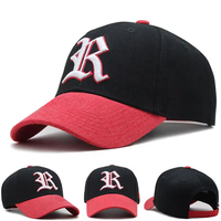 Casquette de baseball Snapback personnalisée de haute qualité 6 panneau chapeau en coton à bord incurvé bicolore avec logo brodé