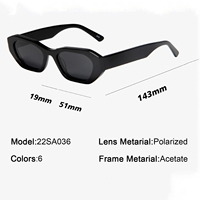 Lunettes de soleil polarisées pour hommes en acétate de cellulose bio, monture fine, style rétro vintage, collection 2025-2026, vente en gros