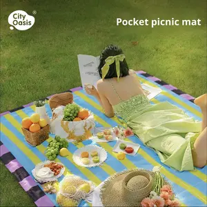 Tapis de pique-nique imprimé numérique, tapis de plage, mini poche, portable, imperméable, anti-humidité, antidérapant, polyester, <span class=keywords><strong>camping</strong></span> - Product Image 5