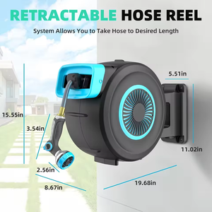 Carrete de Manguera de Jardín Retráctil Automático de ABS y PVC, Duradero, Montable en Pared, Sistema de Riego de Alta Presión de 150 PSI para Coche - Product Image 5