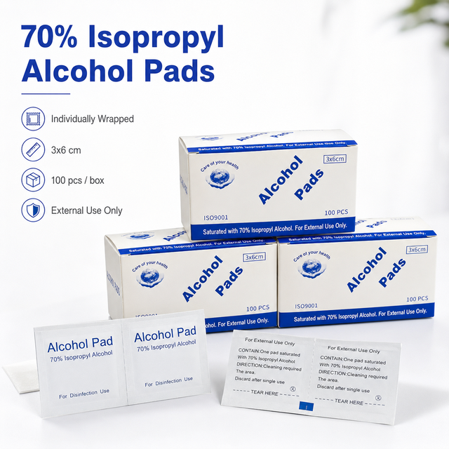 Factory Direct 70% Isopropyl Alcohol Pads Individually Wrapped 3x6cm Disposable Cleaning Wipes for General Surface Cleaning