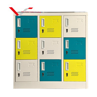 Casier métallique moderne multi-portes pliable pour sacs d'école, mini-meuble de rangement tendance pour appartement, maternelle et école
