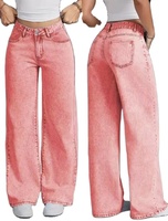 Jean droit taille haute pour femme, coupe droite, polyvalent, en denim, idéal pour l'été