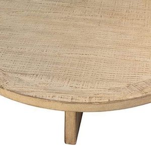 Table basse ronde en bois massif recyclé, style américain, durable, pour salon et patio - Product Image 3