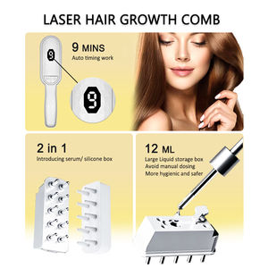 High Quality Accelarated Absorption Custom Logo Silver Red Led Light Best Introducing Serum <strong>Laser</strong> <strong>Hair</strong> Growth <strong>Comb</strong> - Product Image 3