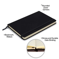 Cuadernos Negros con Certificación FSC, MOQ Bajo, con Logotipo Dorado Personalizado en la Parte Delantera, Agenda y Diario OEM, Tapa Dura, Cuaderno A5 de Cuero PU