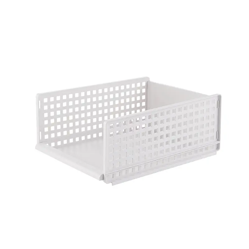Clothes storage box, drawer type plastic storage rack, wardrobe storage, layered partition, pull-out, foldable,