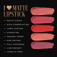 Rouge à lèvres mat velours à marque privée, anti-transfert, waterproof, longue tenue, haute pigmentation, différents tubes, logo personnalisé