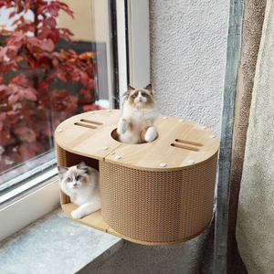 Modern Durable Luxury Cat Scratch Board Large Oval Corrugated Carton <strong>Scratcher</strong> House Tunnel Hole for Play and <strong>Lounge</strong> - Product Image 3