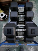 Grosir Cina produsen kustom berat bebas Gym10-100 LB 1-50kg Set logam menangani besi cor karet Hex Hexagon Dumbbell