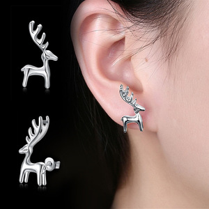 Orecchini a Perno con Corna di Cervo per Donne, Design Animale Festivo, Gioielli alla Moda - Product Image 2
