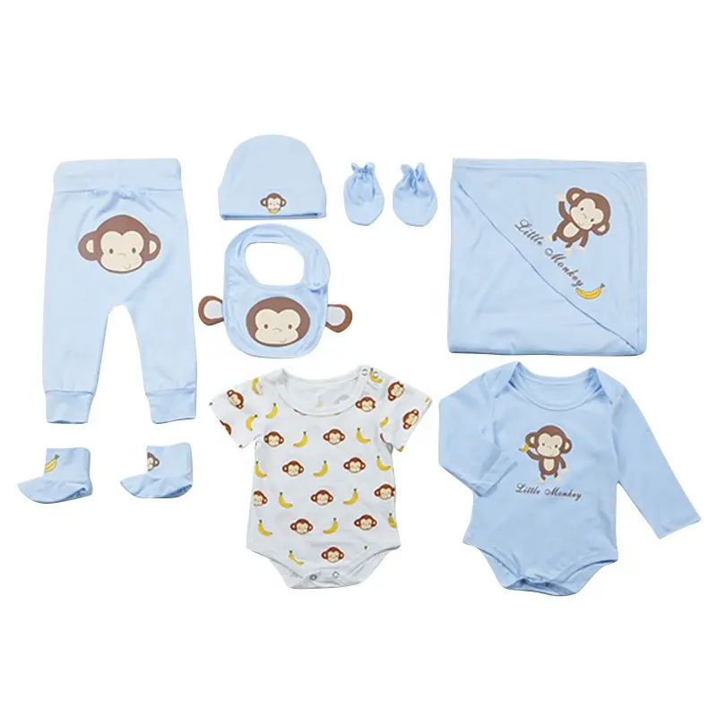 Organico Cotone Piccola Scimmia Bello Del Bambino Del Bambino Abbigliamento Bambino Regalo Set