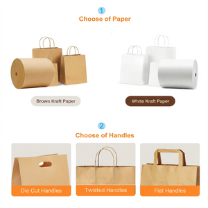 Borsa Shopping di Lusso Ecologica in Carta Kraft Spessa Artistica con Manici, Personalizzata con Colori e Logo, Vendita all'Ingrosso - Product Image 3