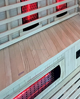 Sauna Uap Kering Inframerah Mini Elektrik Modern Kayu Solid untuk Dalam Ruangan dengan Panel Kontrol Komputer Ramah Lingkungan Kapasitas 1 Orang