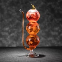 Verre à champagne créatif en forme de bulle ronde avec paille, verre à eau en forme de gourde de sucre, verre à vin, tasse à eau en verre – Vente en gros