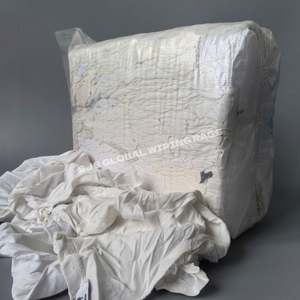 Trapos de Algodón Blancos Reciclados, Trapos de Felpa Cortados en Piezas para Uso Industrial, Trapos de Algodón Tejido Blancos - Product Image 1