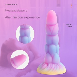 Dildo <span class=keywords><strong>in</strong></span> Silicone Luminoso a Forma di Drago Grande Dildo Artificiale a Forma di Mostro Alieno Giocattolo Sessuale per Donne <span class=keywords><strong>Plug</strong></span> Anale - Product Image 2
