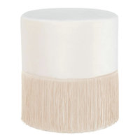 Pouf rond moderne en velours vert avec franges pour salon, tabouret à pompons pour salle de bain, repose-pieds multifonctionnel pour chambre à coucher