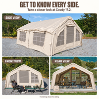 Tente gonflable Coody Familia 17.2 Air - Beige, extra large, luxe, protection UV, tente de camping gonflable pour l'extérieur, quatre saisons