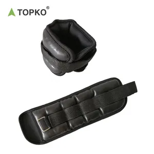 TOPKO – sac de sable noir réglable pour bras et jambes, accessoires de Fitness, sac de sable pour cheville, exercices d'entraînement, poids de cheville