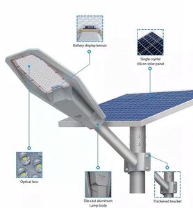 Sistema di Illuminazione Stradale a <span class=keywords><strong>Energia</strong></span> <span class=keywords><strong>Solare</strong></span> per Esterni, Lampione LED <span class=keywords><strong>Solare</strong></span> 100w 200w 300w 400w 600w - Product Image 2