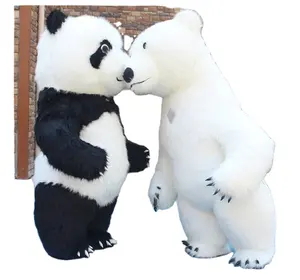 Promozione delle imprese fatto a mano animale Panda gonfiabile Costume attraente vendita calda Cosplay orso polare tute per spettacoli