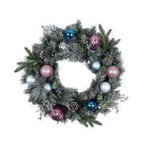 Corona Navideña Ecológica Personalizada al por Mayor, Corona Artificial Colgante, Corona Navideña Redonda Moderna - Product Image 1