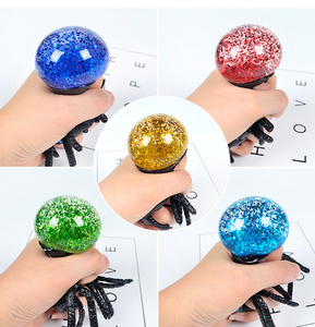 Squishy Spider Mesh TPR Stress <b>Balls</b> Halloween Anti-Stress Toy for Kids-Stretchy Sensory Joke <b>Squeeze</b> - Product Image 3