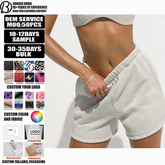Custom Summer Women High Waisted Cotton Shorts Hot Shorts Print Lounge Comfy Casual Eco-Friendly Breathable Straight Fit Shorts