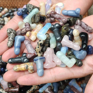 <span class=keywords><strong>Phallus</strong></span> en cristal naturel sculpté pour femmes, 1 pouce, pierres précieuses, artisanat en cristal, cadeaux d'enterrement de vie de jeune fille - Product Image 1