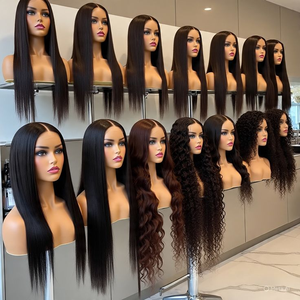 Perruques de cheveux humains naturels vietnamiens bruts 13x6 sans colle, perruque frontale en dentelle de cheveux humains, cheveux alignés dans le sens des cuticules, perruque frontale complète 360 HD - Product Image 1