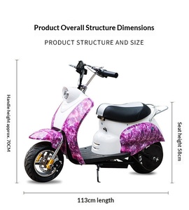 Mini Turtle King, Scooter Eléctrico para Mujeres Adultas, Freno de Disco, Batería de 12A, Dos Ruedas, Motor de 250W, Alcance de 30-40km, <span class=keywords><strong>Venta</strong></span> Directa - Product Image 2