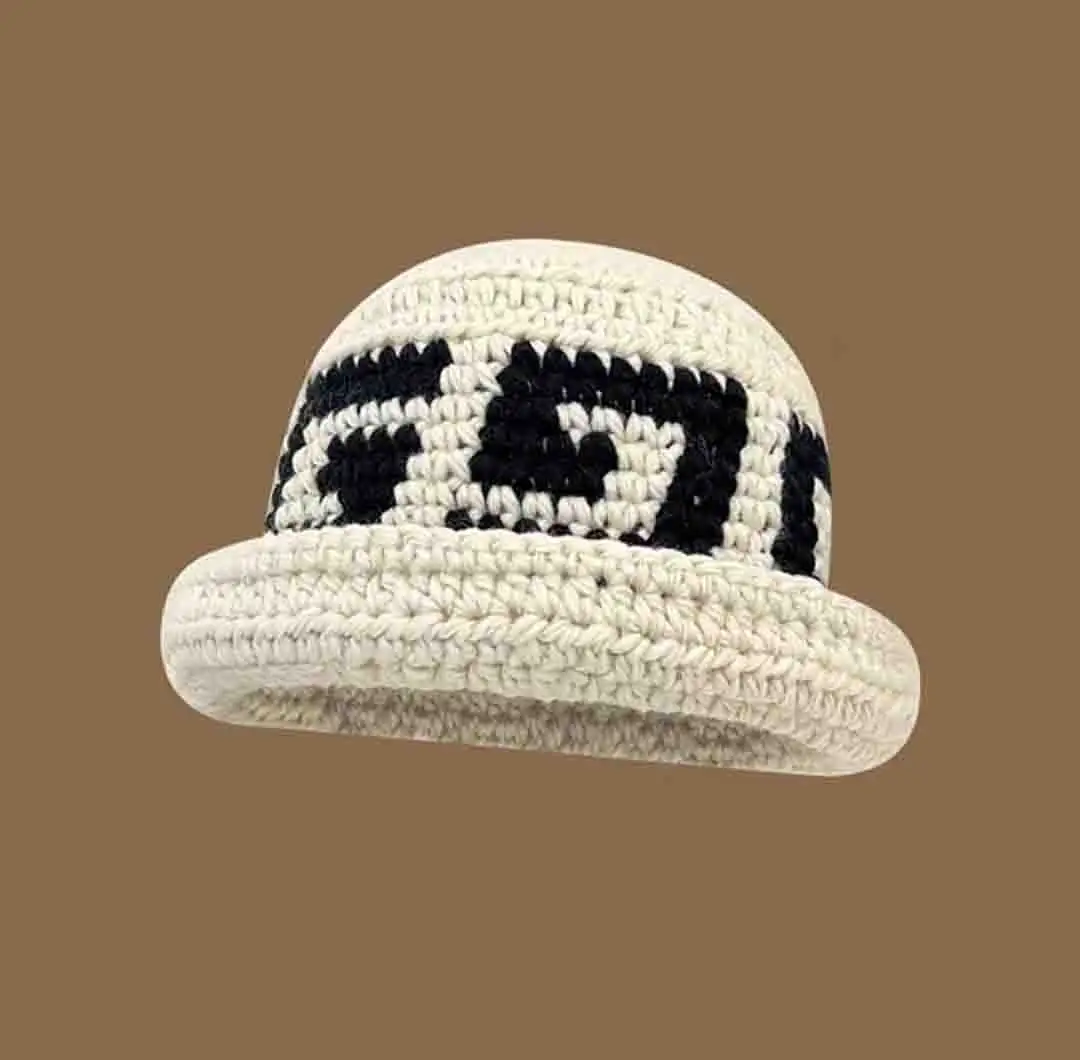 Cappello da pescatore lavorato a maglia Unisex personalizzato invernale moda donna cappello da pescatore all'uncinetto con motivo a lettera per uomo