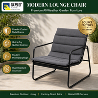 Chaise longue pliante moderne en fer, imperméable, pour jardin/cour extérieure