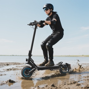 Scooter Todoterreno con Llantas Anchas, Potente Scooter Eléctrico Plegable de 48V para Todo Tipo de Terreno - Product Image 1