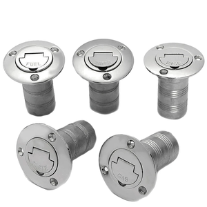 38/50MM Mirror Polish <b>Marine</b> Deck Filler <b>Cap</b> AISI 316 Stainless Steel Deck Filler with Keyless <b>Cap</b> GAS DIESEL FUEL WASTE WATER - Product Image 3