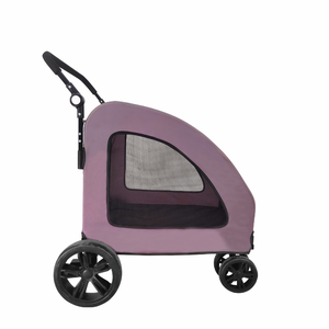 Poussette pliable pour <span class=keywords><strong>chien</strong></span> robuste en aluminium, imperméable, grandes roues EVA de 8/10 pouces, poignée réglable, double frein, ventilation, Oxford - Product Image 2