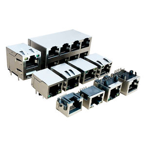 5558178-1 5569115-1แจ็คโมดูลาร์<span class=keywords><strong>ครึ่ง</strong></span>ป้องกันแนวนอนพอร์ตเดียว RJ45ขั้วต่อ RJ11 - Product Image 4