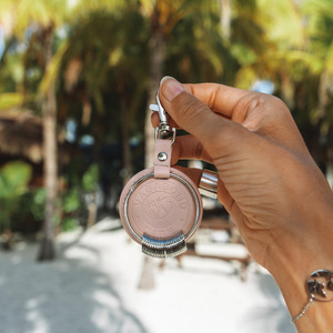 Cross-border best-selling traveler PU <b>leather</b> <b>keychain</b>, simple and portable, can be used as a bag key pendant, creative travel - Product Image 3