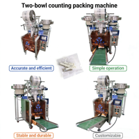 Machine d'emballage et de comptage automatique pneumatique à commande PLC pour sacs plastiques, avec alimentation par bol vibrant, pour quincaillerie