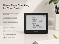 Kylendar Mini Calendrier de bureau électronique 4,2 pouces, Tableau de bord intelligent pour le temps de travail, Horloge WiFi, Date, Météo, Liste de tâches, Nouveautés, Affichage de l'heure mondiale