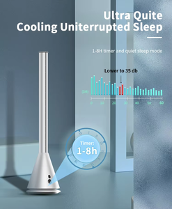 <span class=keywords><strong>Ventilateur</strong></span> sur pied intelligent sans pales 9 vitesses, <span class=keywords><strong>ventilateur</strong></span> de refroidissement domestique avec télécommande, en plastique, silencieux, à vitesse réglable - Product Image 6