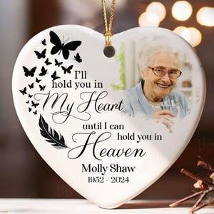 Colgante de cerámica en forma de corazón Decoración navideña Colgante de una pieza personalizado - Product Image 2