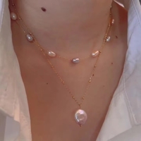 Elegante Juego de Collar y Pulsera de Perlas Simples para Mujer, Chapado en Oro de 14k, Resistente al Agua, en Acero Inoxidable
